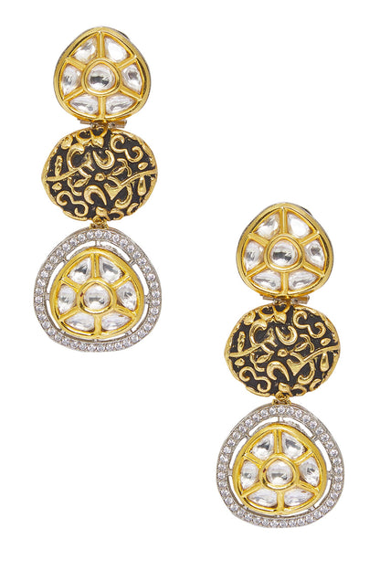 Geometric Jadau Embellished Necklace Set 