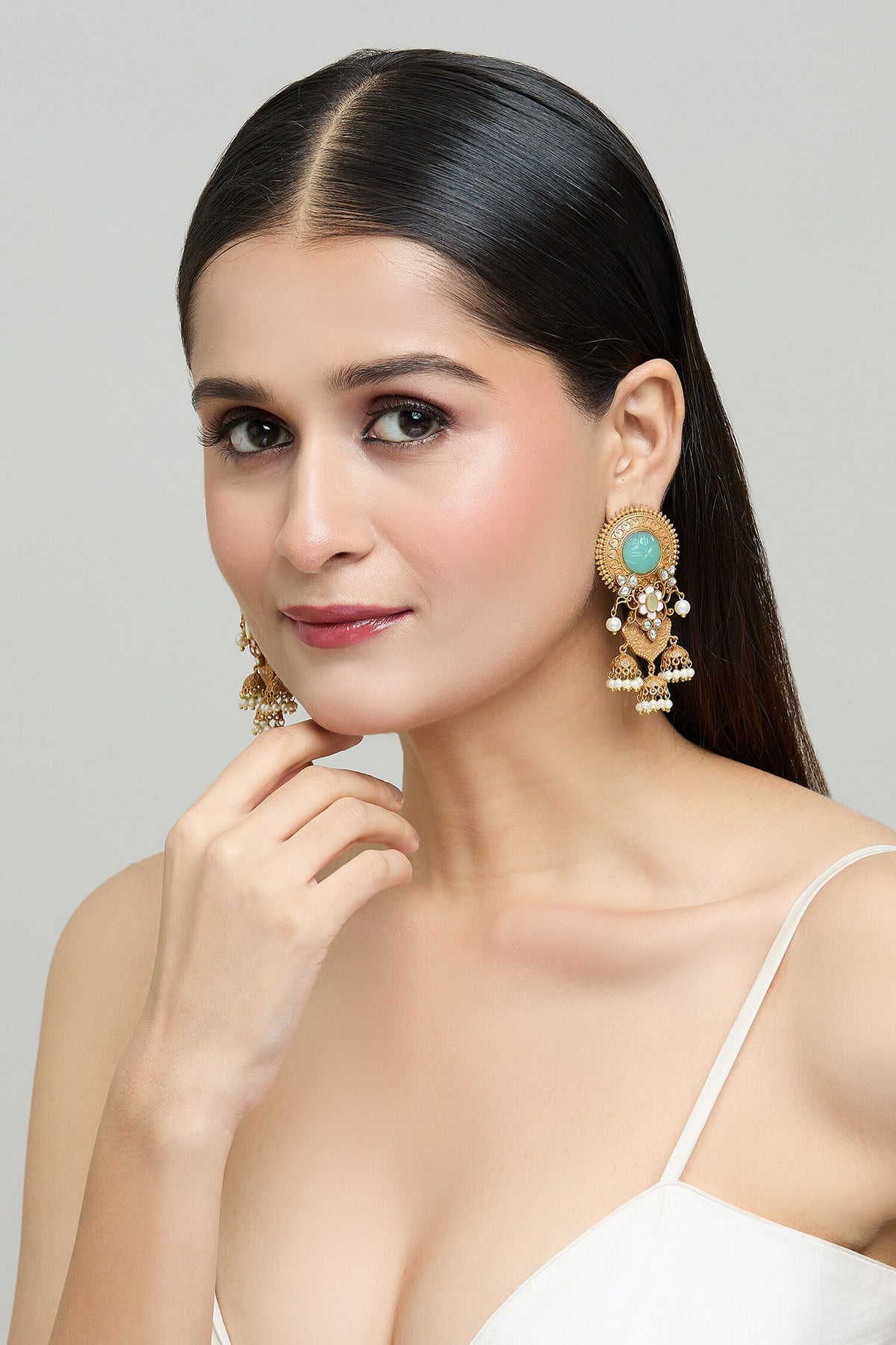 Jadau Embellished Dangler Earrings 