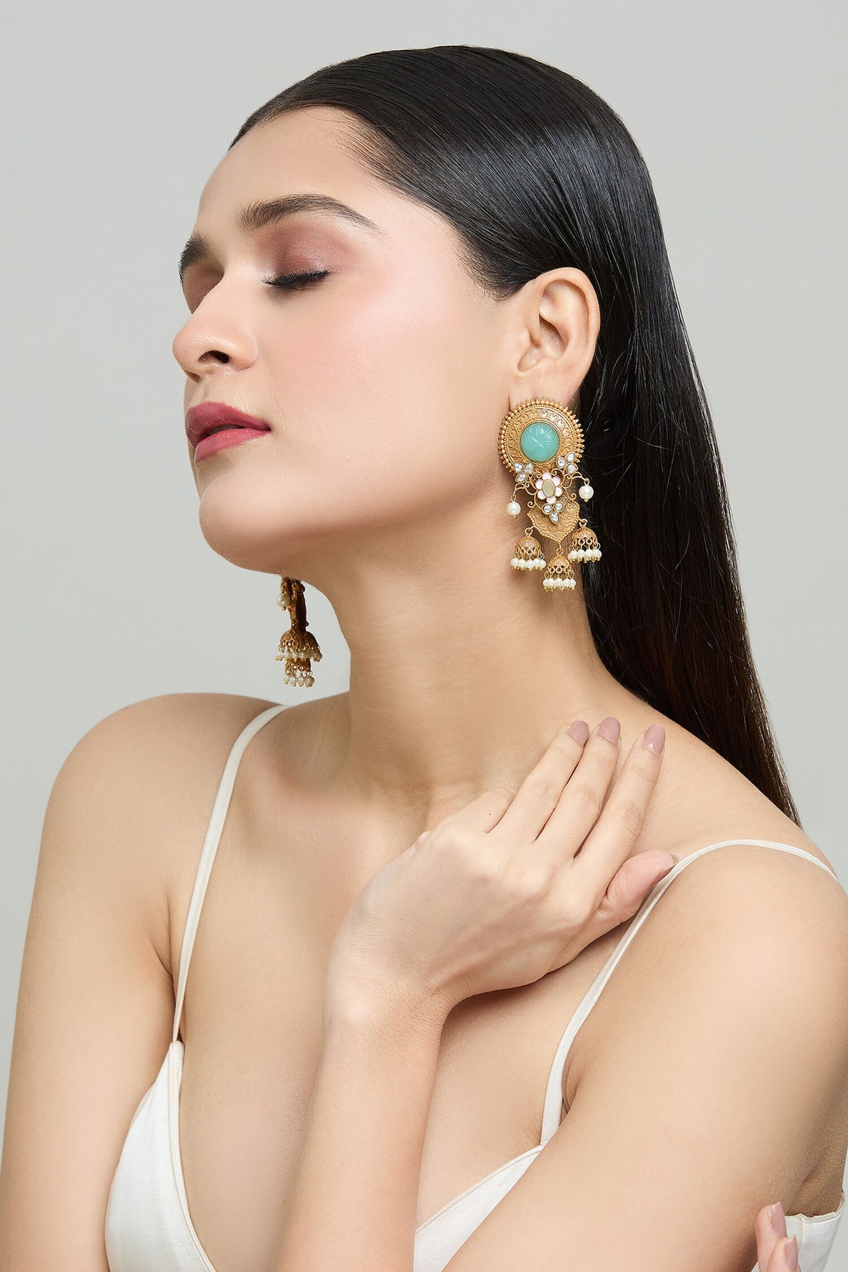 Jadau Embellished Dangler Earrings 