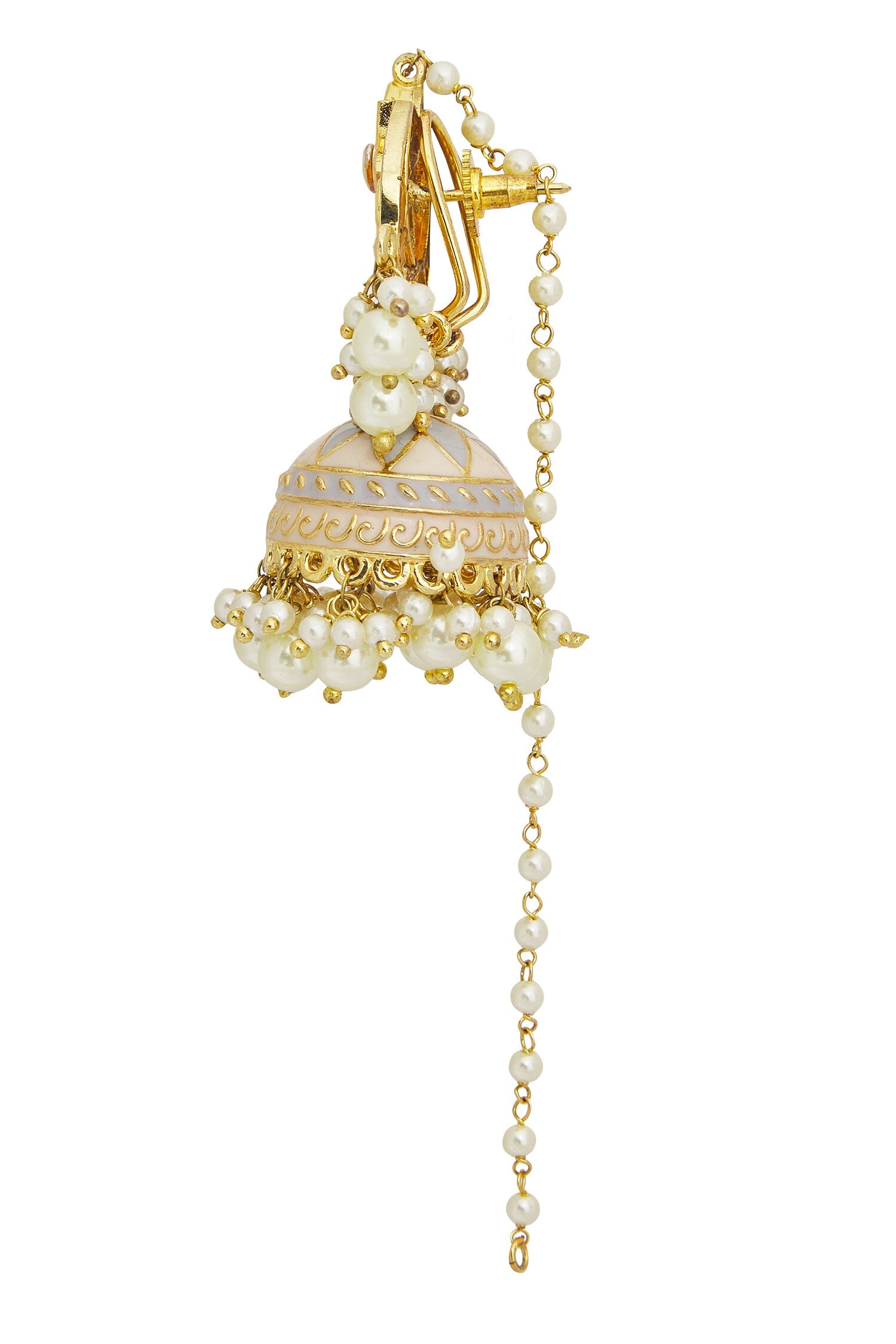 Crescent Moon Cutwork Jhumkas 