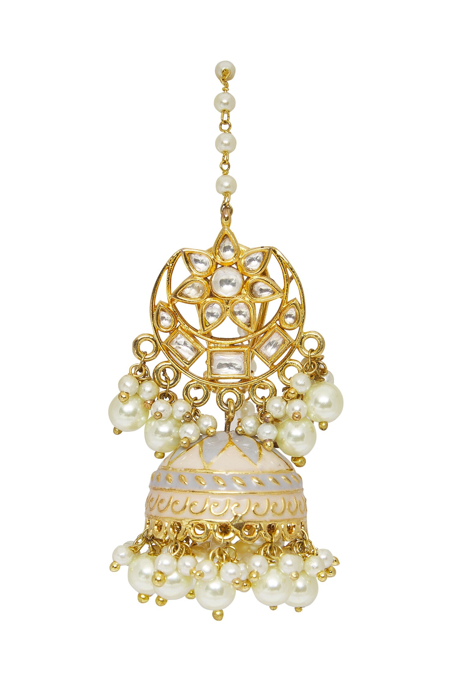 Crescent Moon Cutwork Jhumkas 