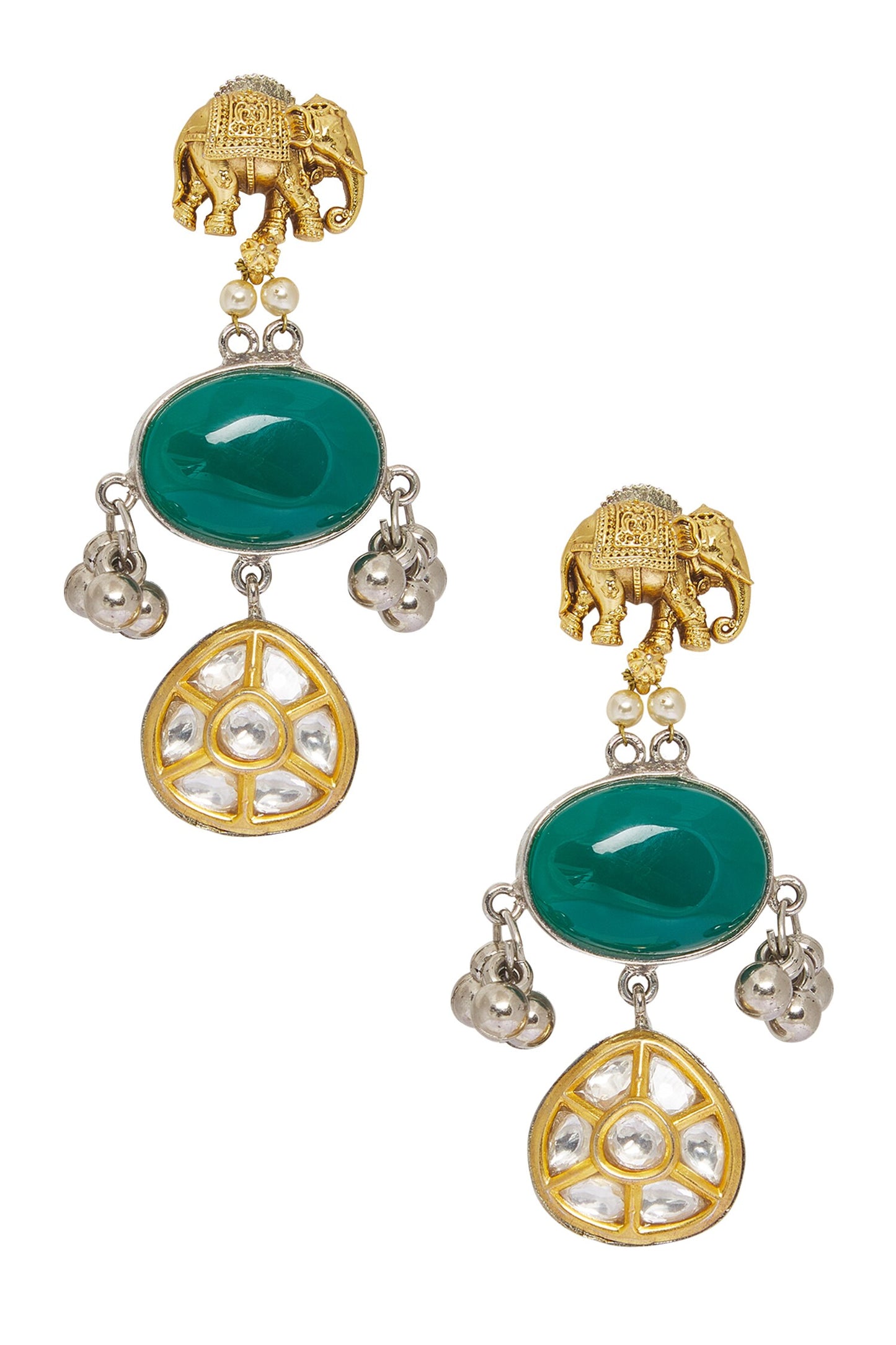 Carved Elephant Earrings 