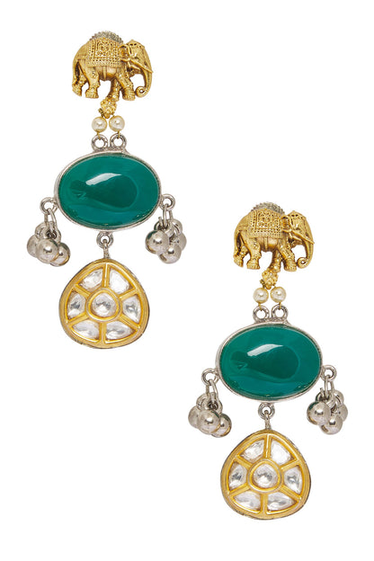 Carved Elephant Earrings 