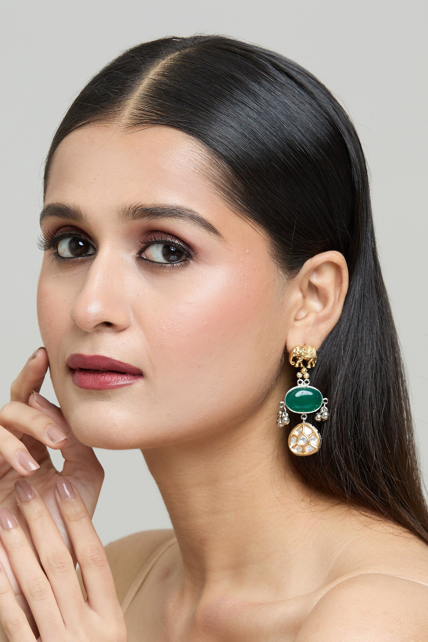 Carved Elephant Earrings 