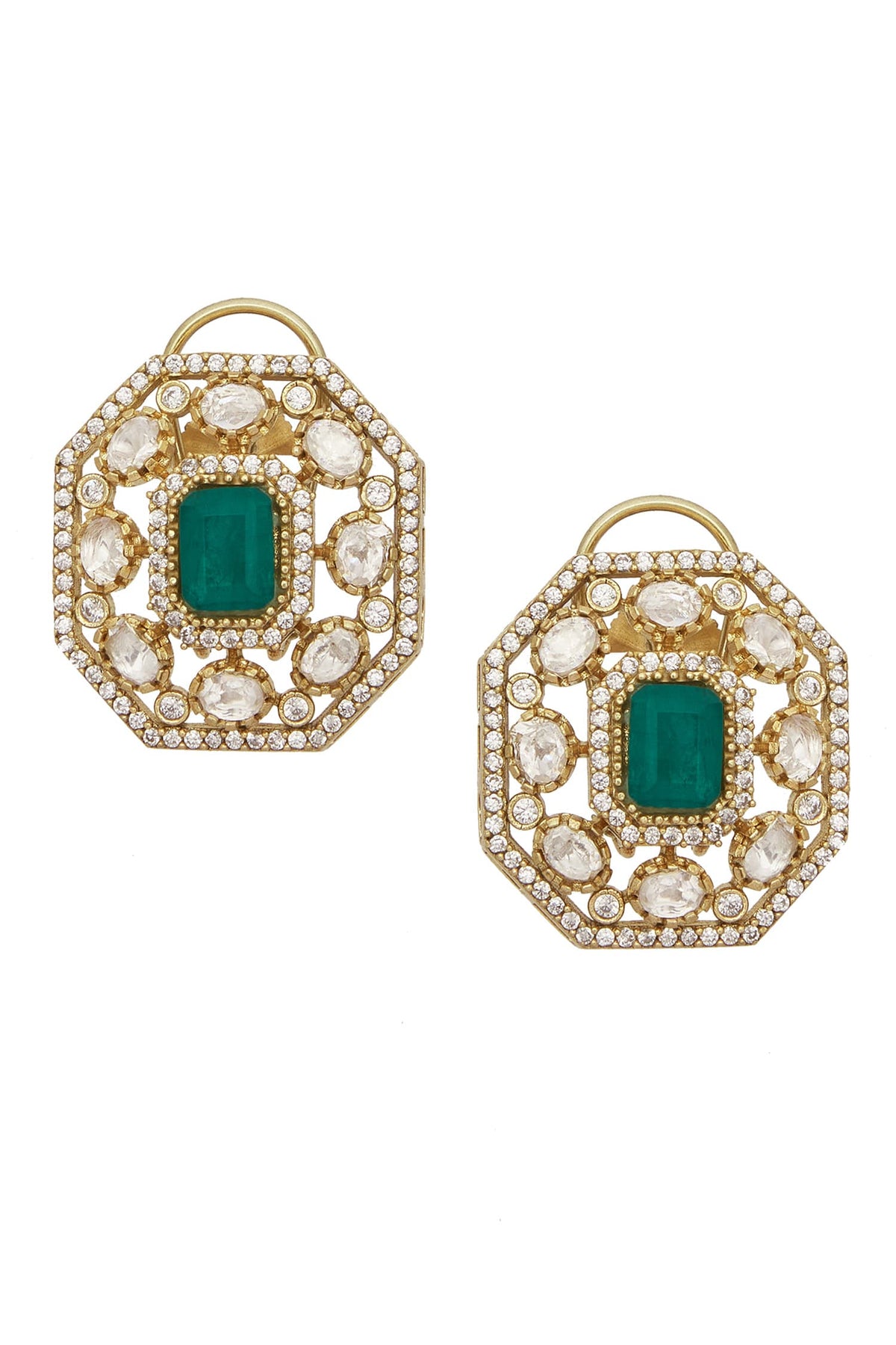 Emerald Stone Polki Choker Set 