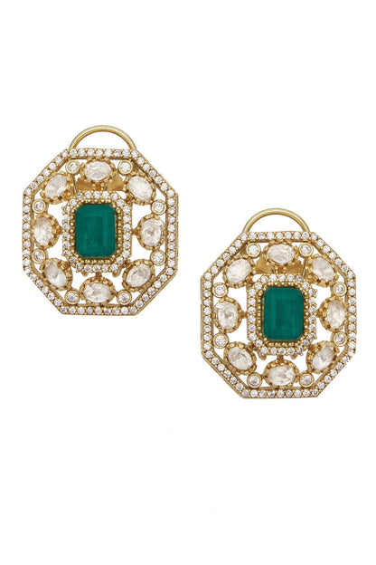 Emerald Stone Polki Choker Set 