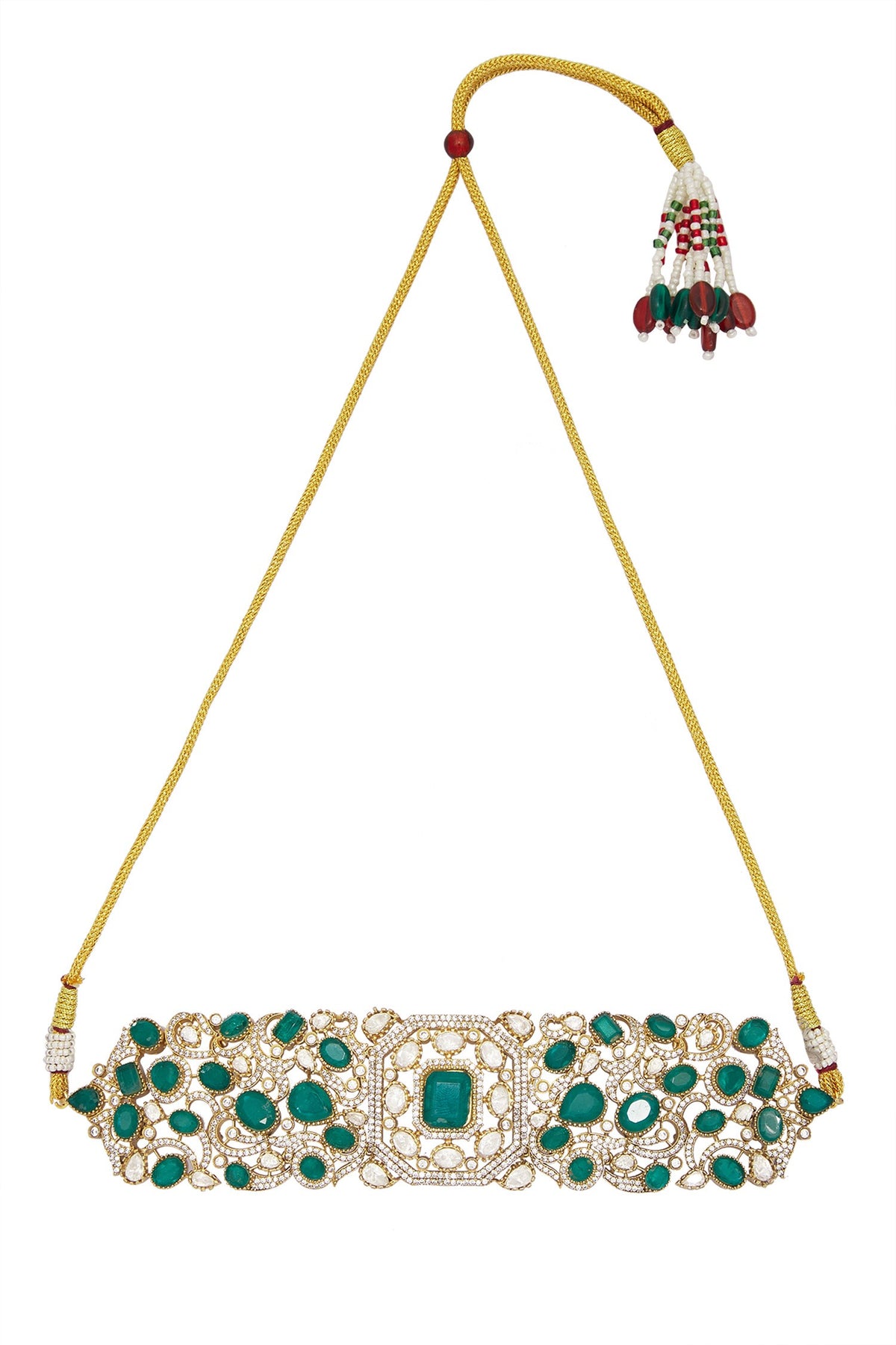 Emerald Stone Polki Choker Set 