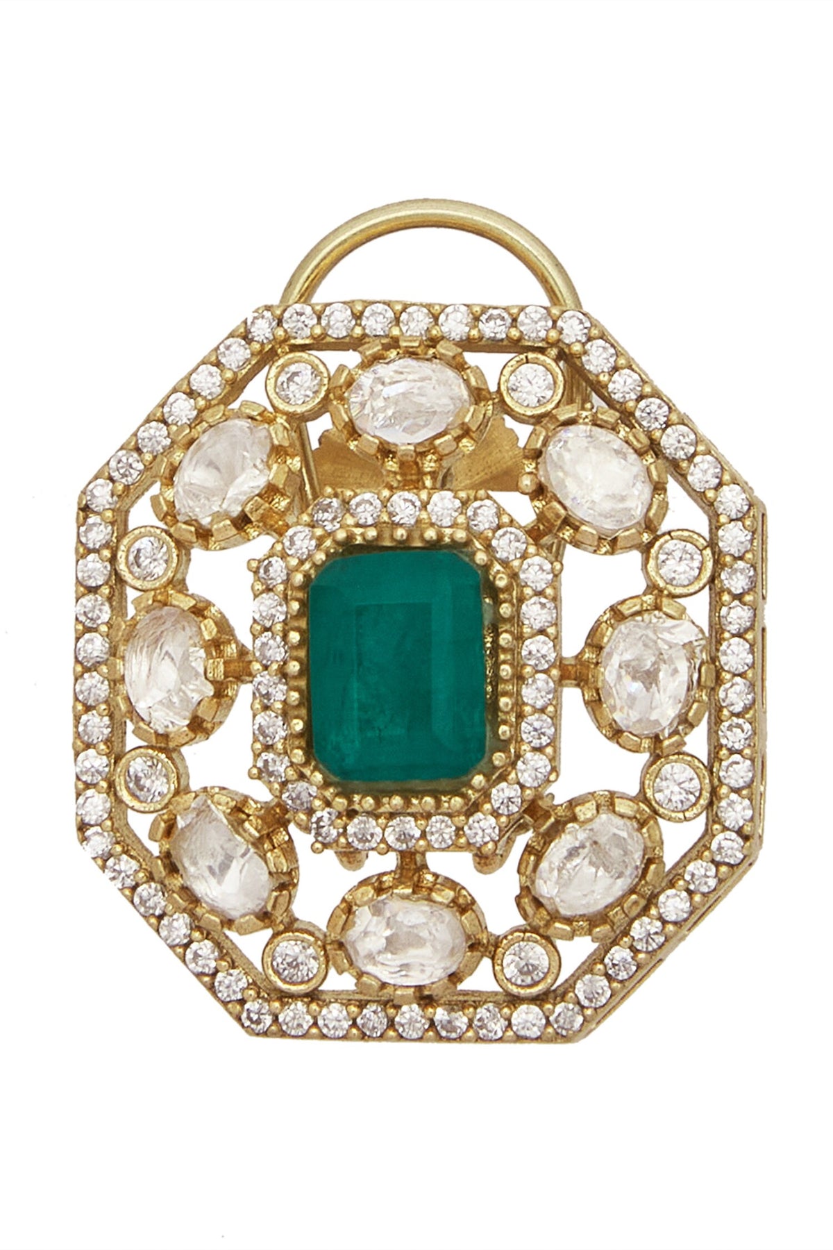 Emerald Stone Polki Choker Set 