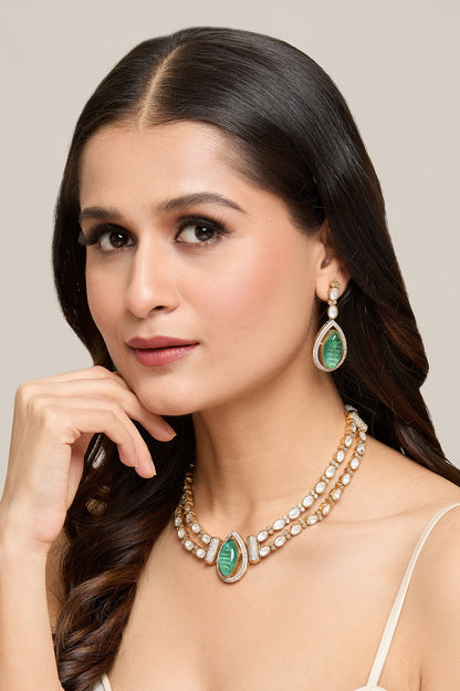 Doublet Stone Embellished Necklace Set 