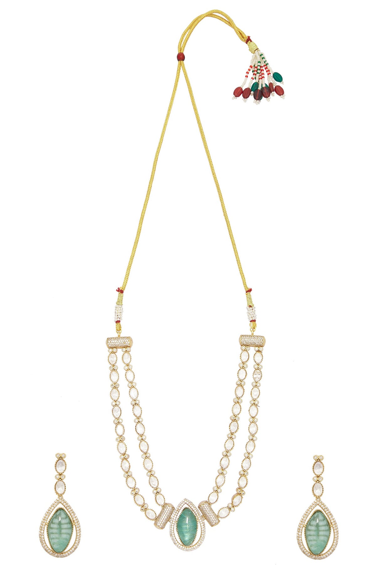 Doublet Stone Embellished Necklace Set 