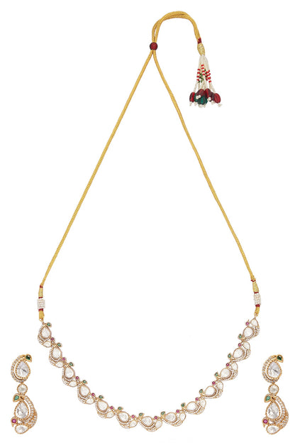 Stone Embellished Bird Necklace Set 
