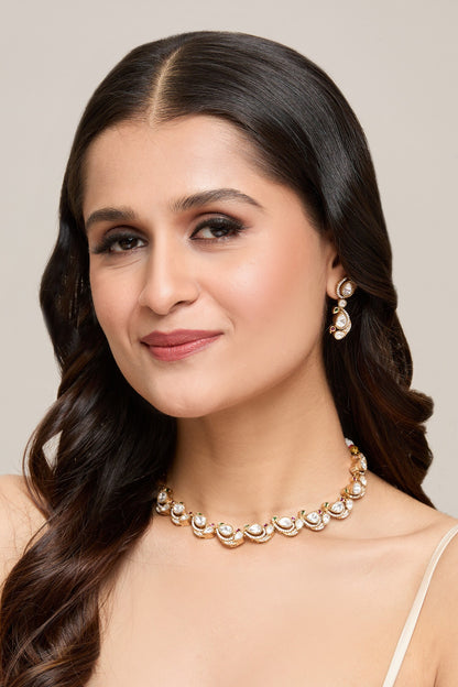 Stone Embellished Bird Necklace Set 