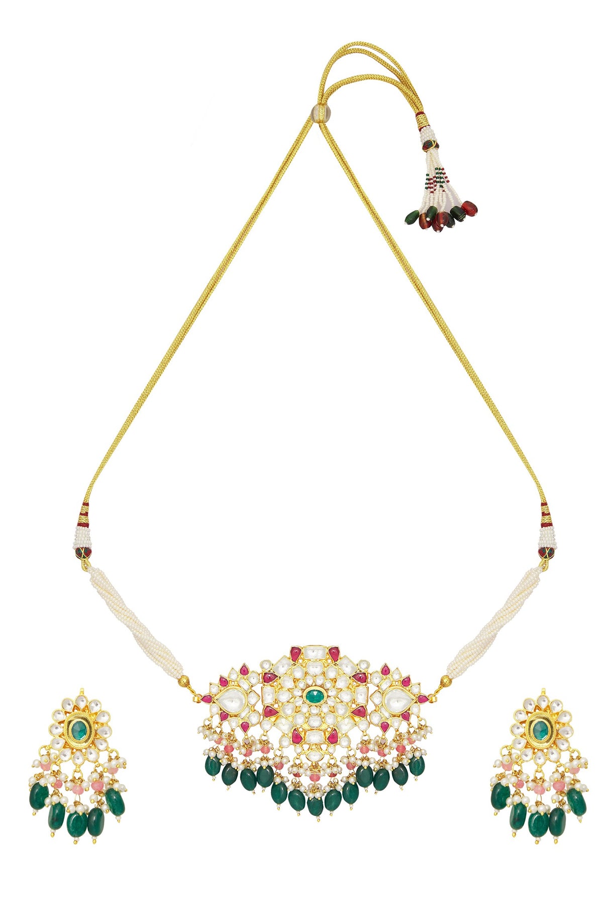 Stone Embellished Choker & Earrings Set 