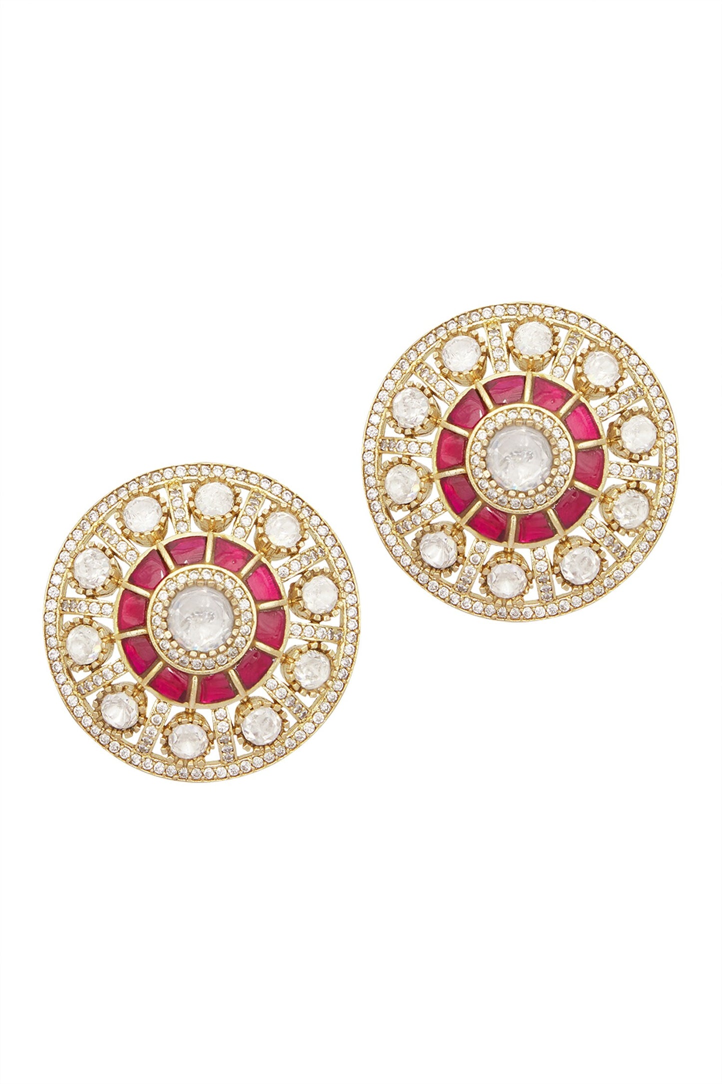 Ruby Stone Embellished Studs 