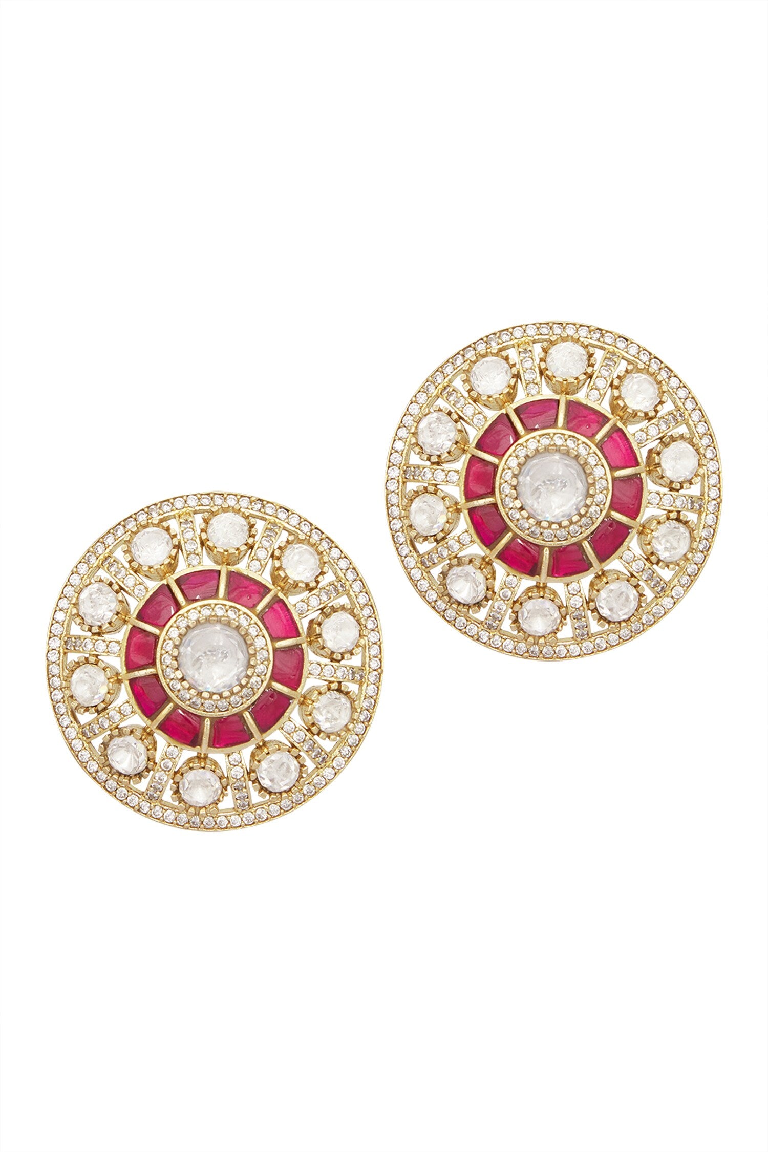Ruby Stone Embellished Studs 