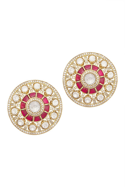Ruby Stone Embellished Studs 