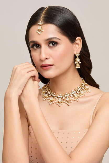 Polki Embellished Necklace Set 