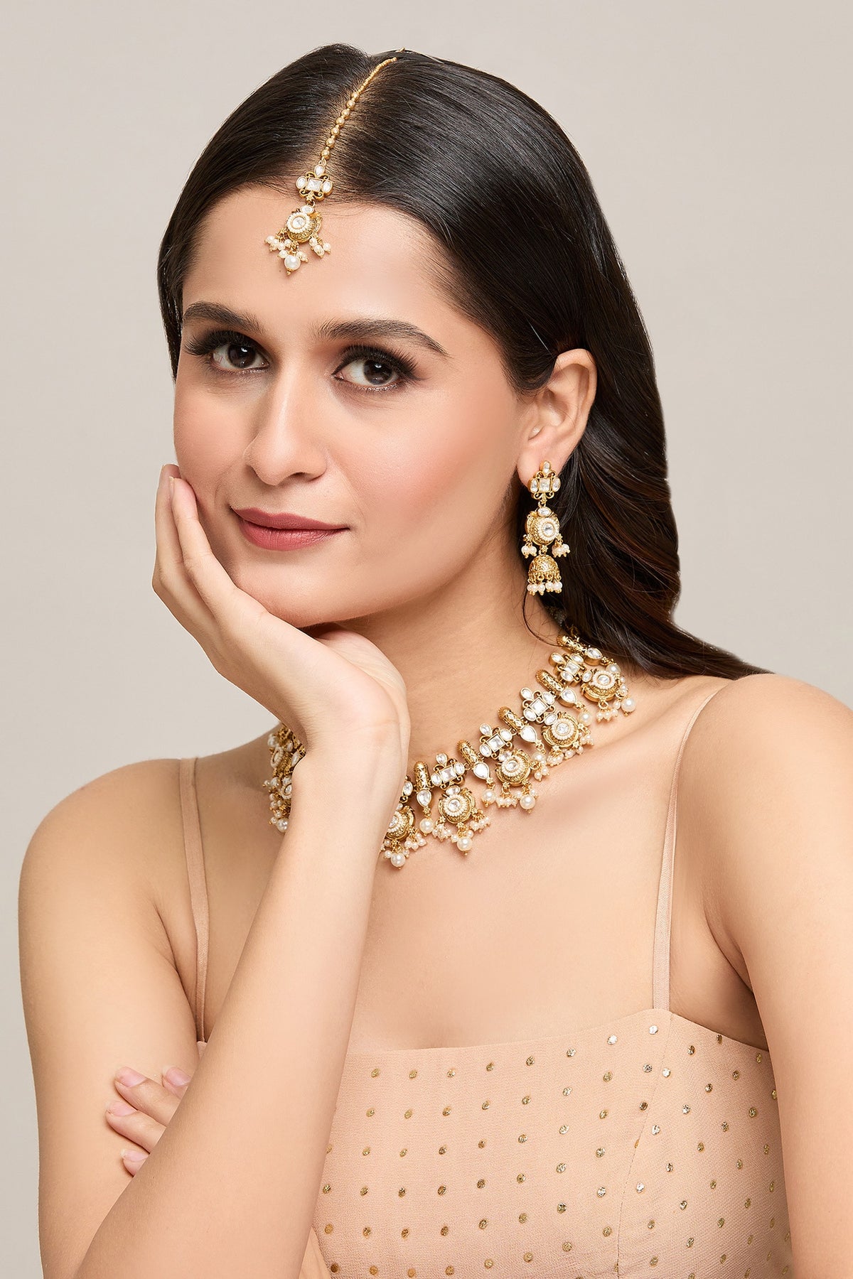 Polki Embellished Necklace Set 