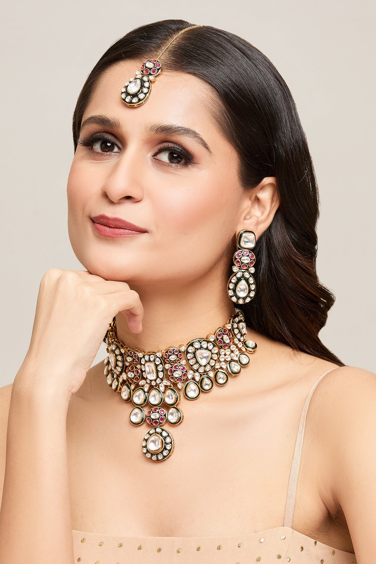 Stone Embellished Choker Set 