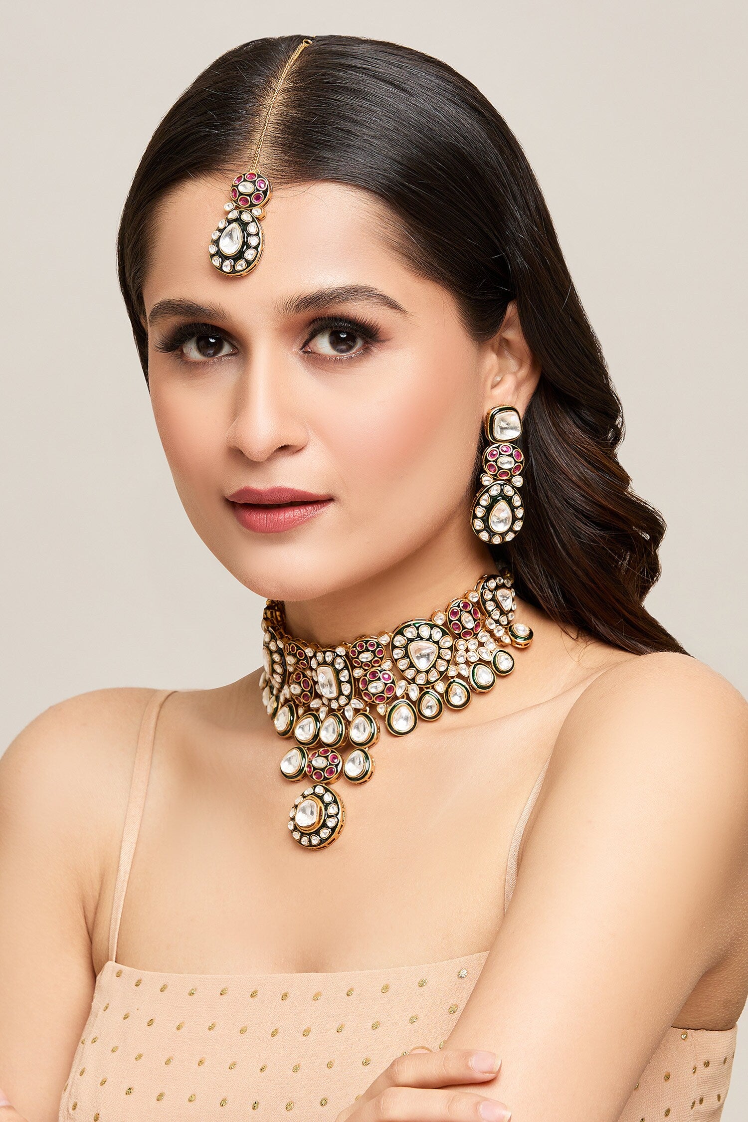 Stone Embellished Choker Set 
