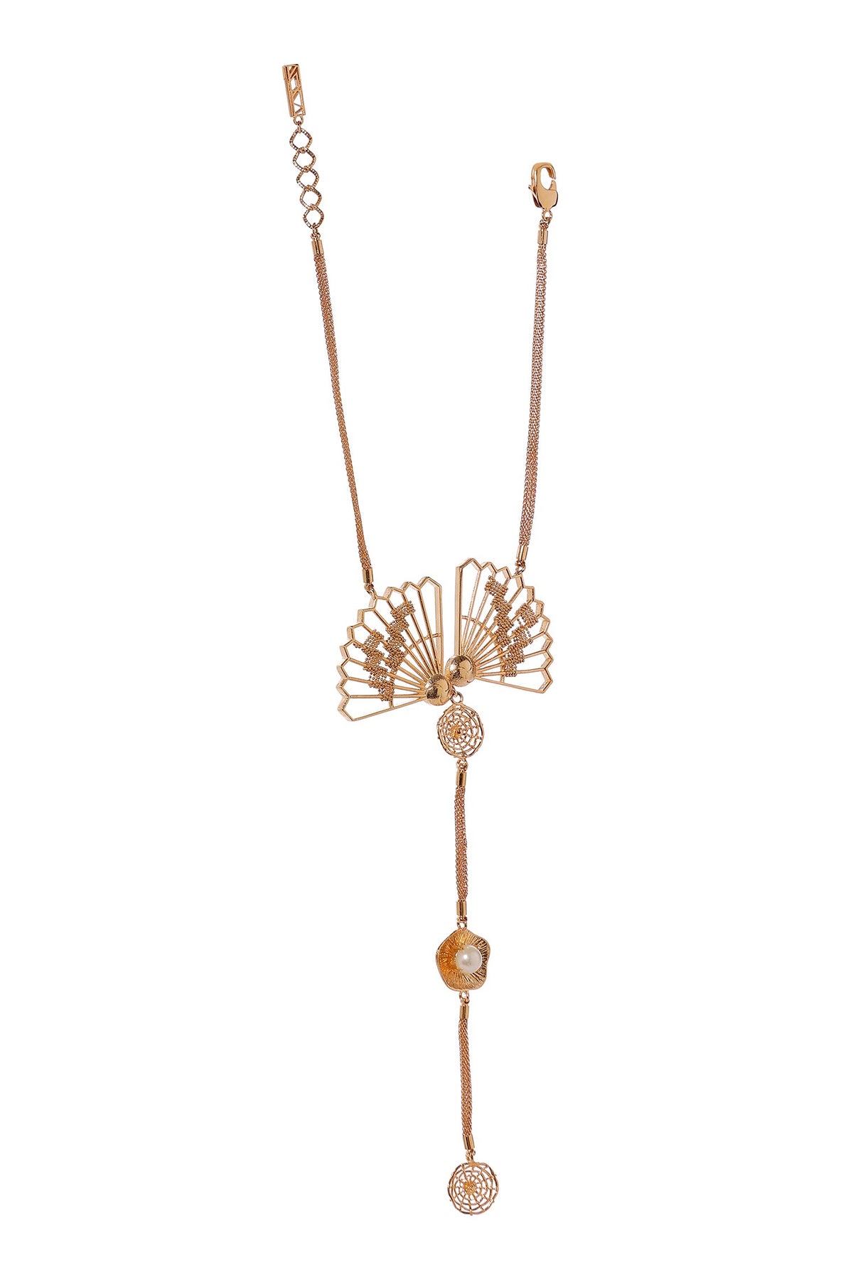 Geometric Carved Cutwork Pendant Necklace 