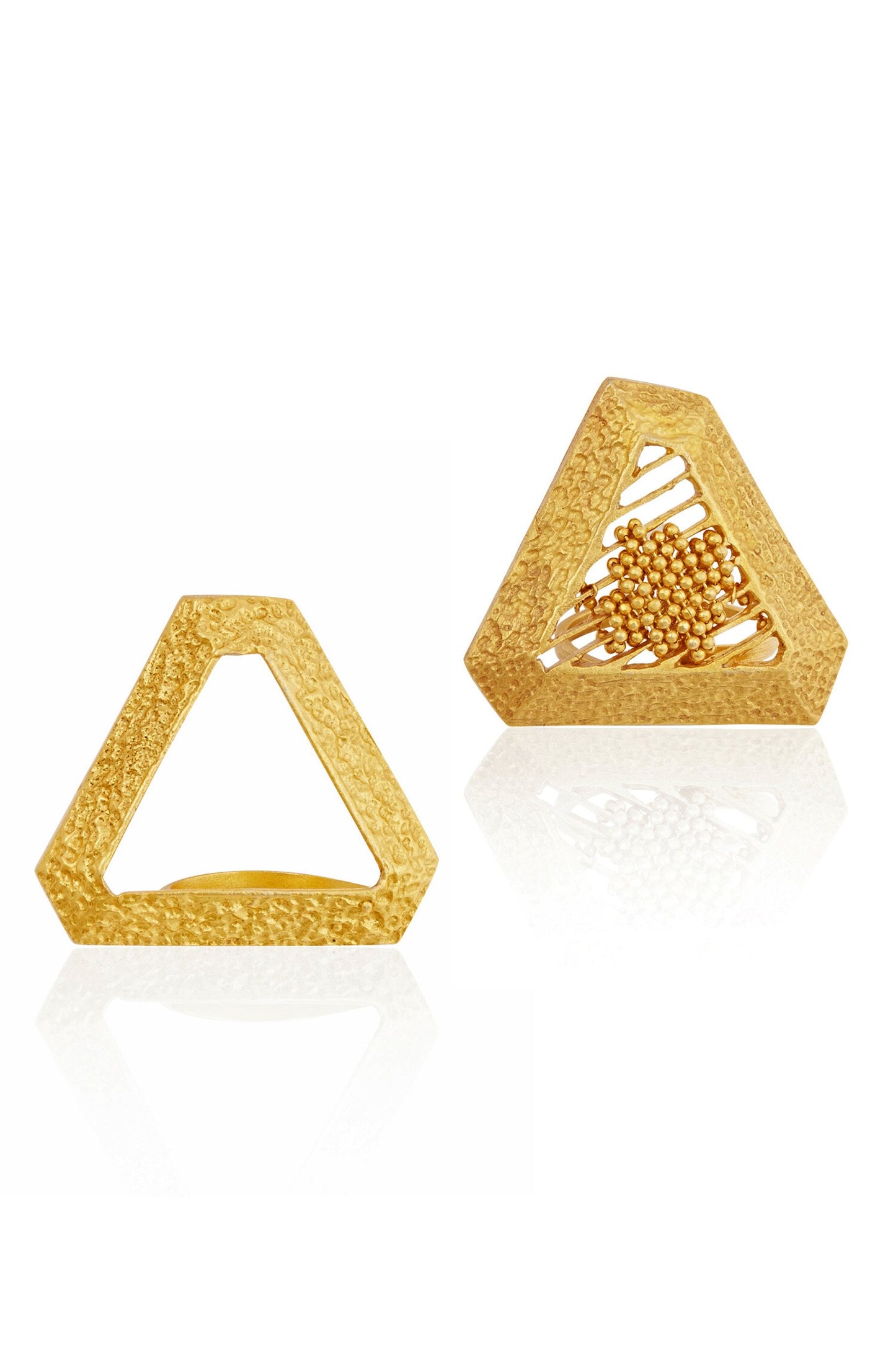 Triangle Shaped Ring 2 Pcs Set 