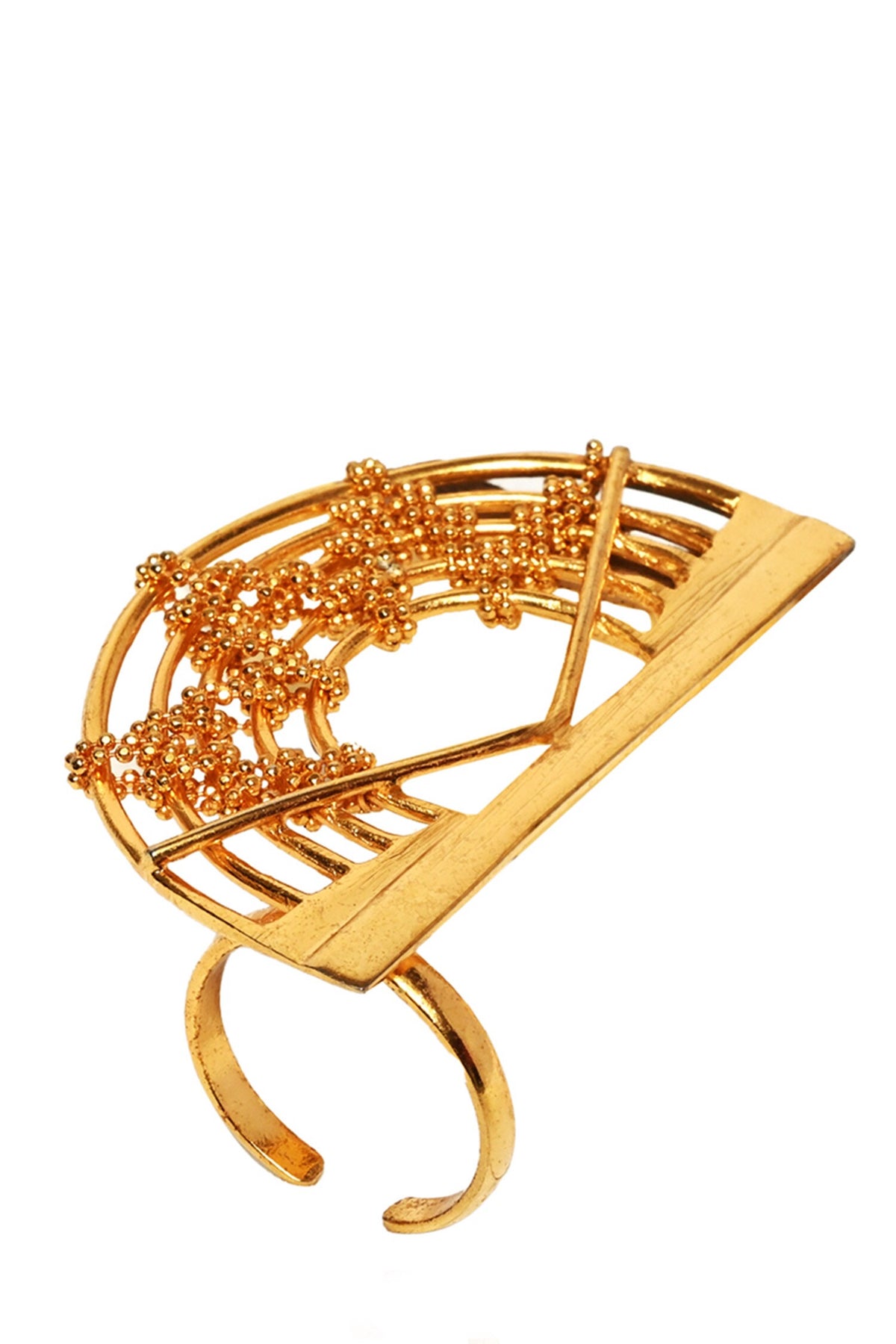 Half Crescent Carved Cutwork Ring 