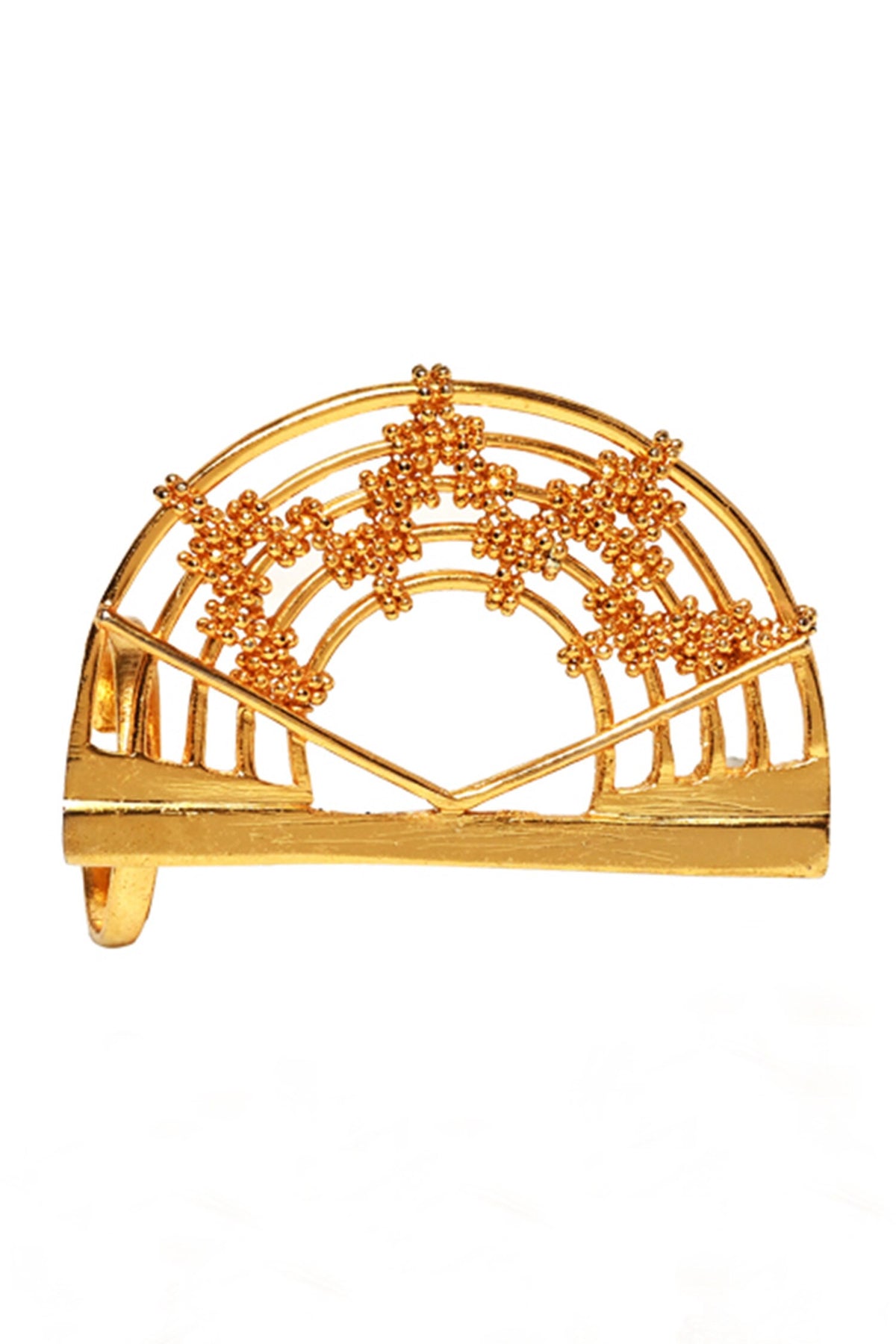 Half Crescent Carved Cutwork Ring 