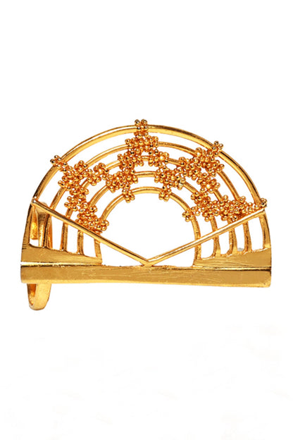 Half Crescent Carved Cutwork Ring 
