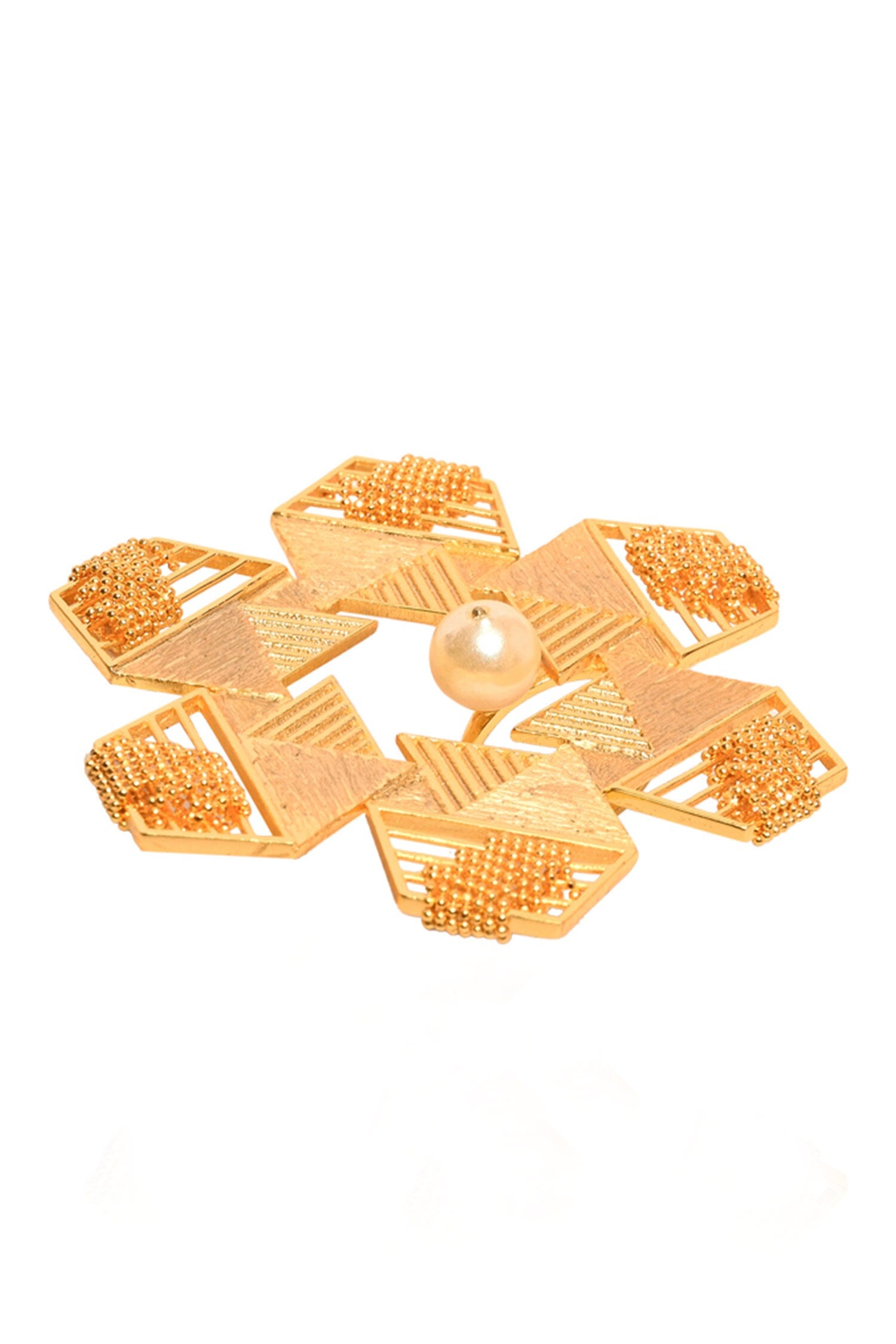 Hexagon Carved Cutwork Ring 