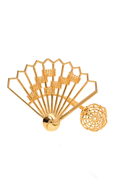 Cutwork Fan Double Motif Ring 