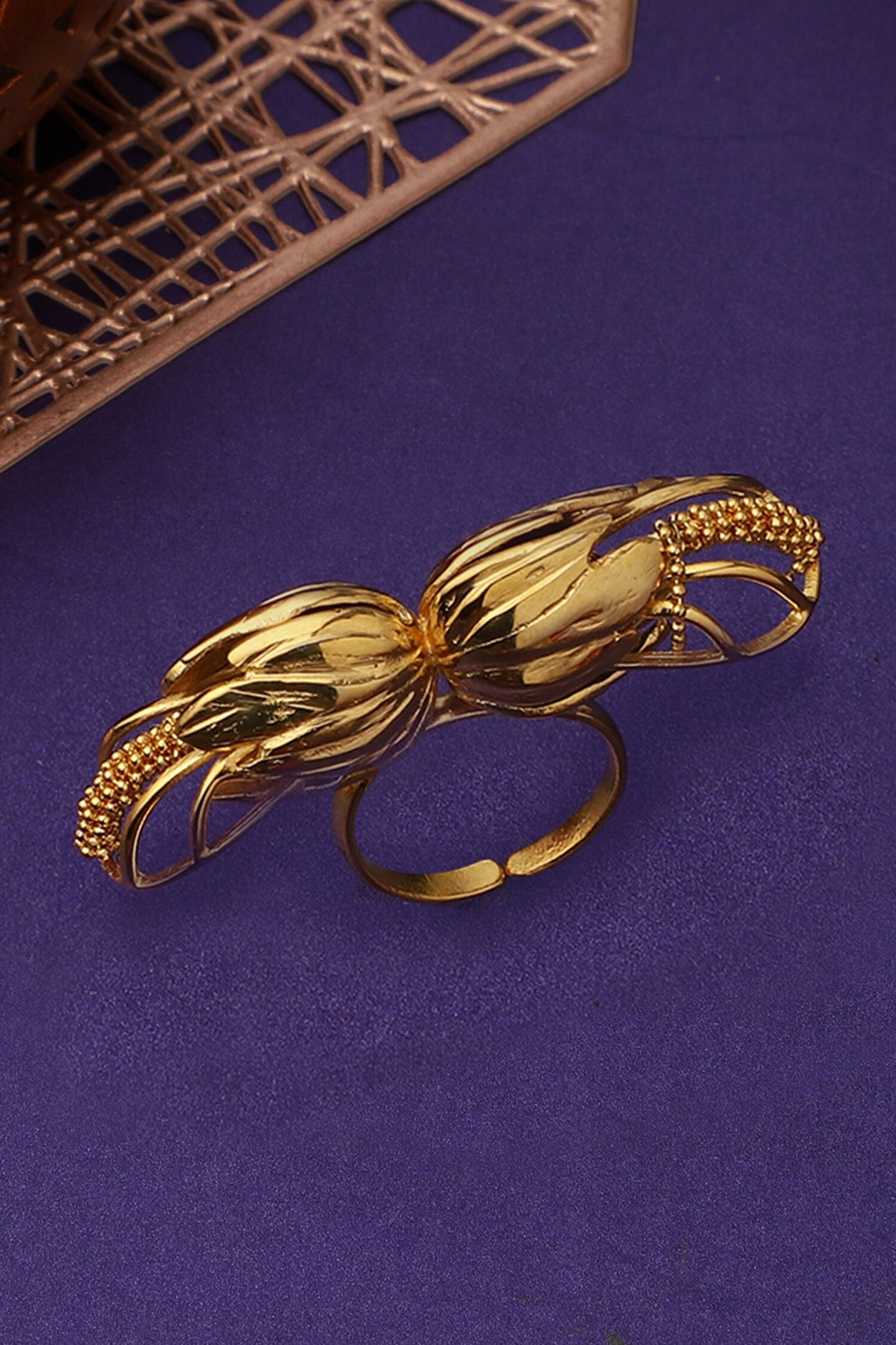 Flower Carved Cutwork Ring 