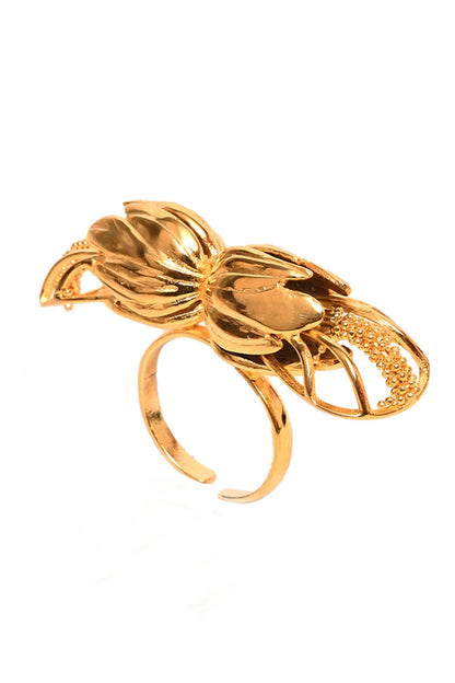 Flower Carved Cutwork Ring 