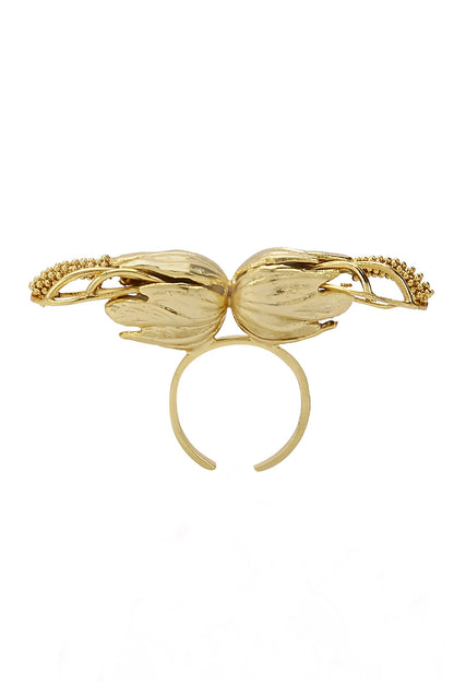 Flower Carved Cutwork Ring 