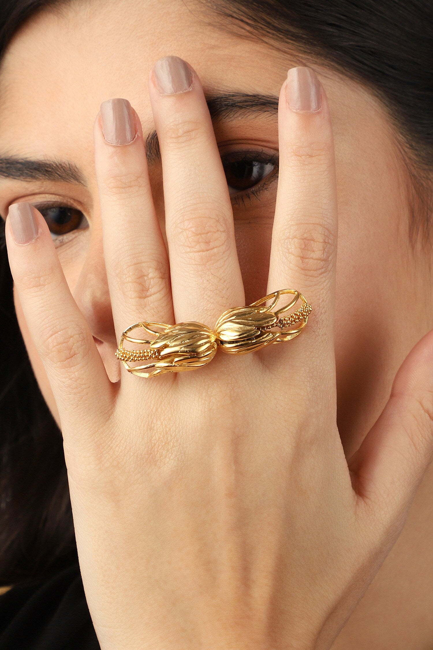 Flower Carved Cutwork Ring 