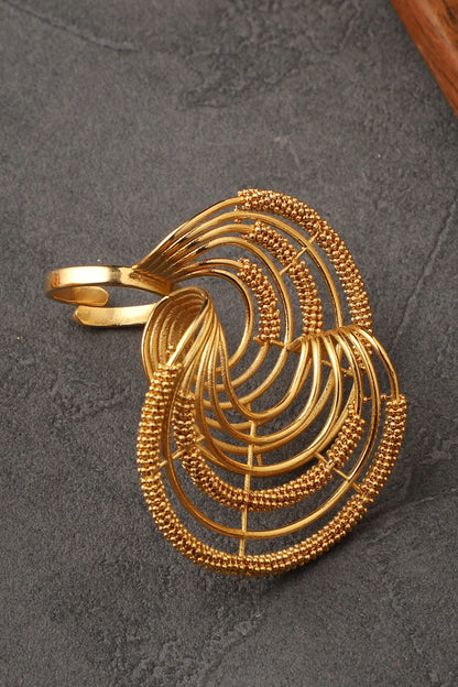Geometric Cutwork Carved Ring 