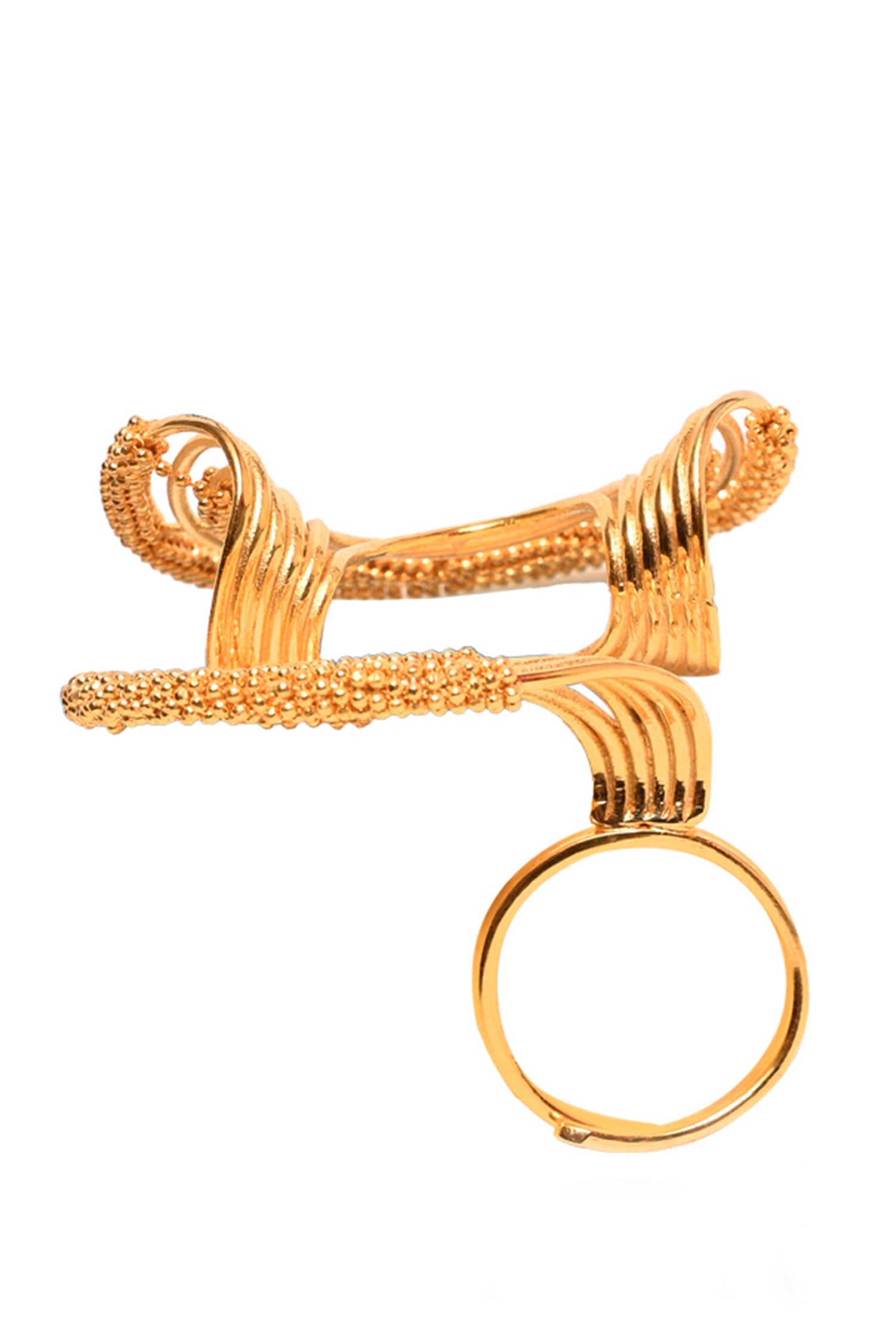Geometric Cutwork Carved Ring 