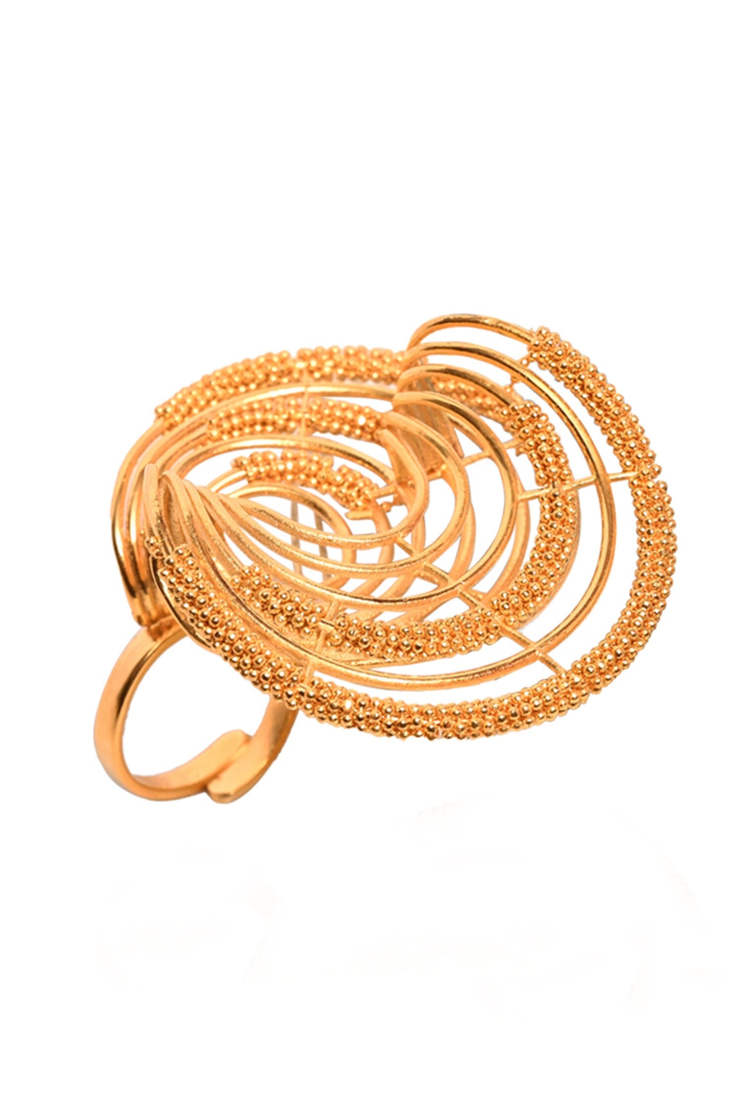 Geometric Cutwork Carved Ring 