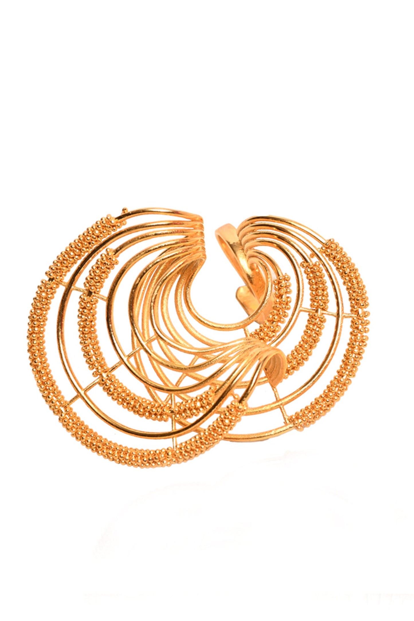 Geometric Cutwork Carved Ring 