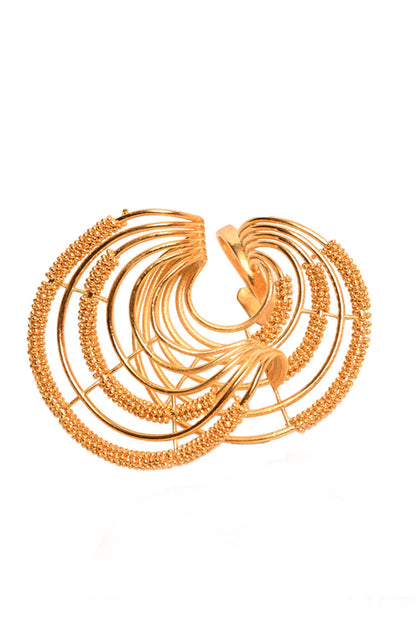 Geometric Cutwork Carved Ring 