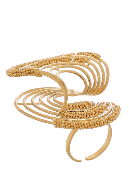 Geometric Cutwork Carved Ring 