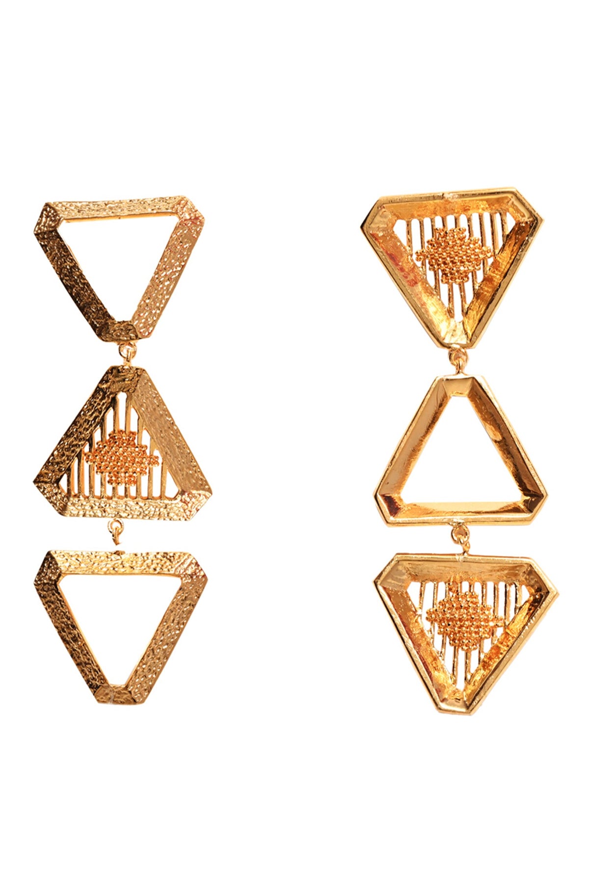 Triangle Carved Earrings 