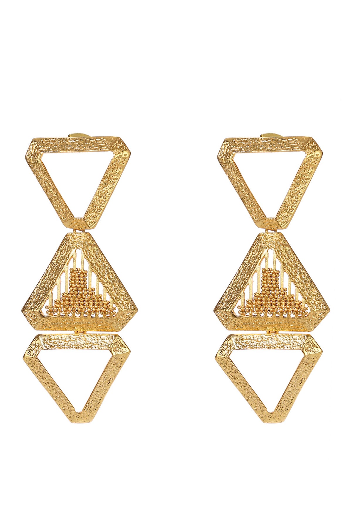 Triangle Carved Earrings 