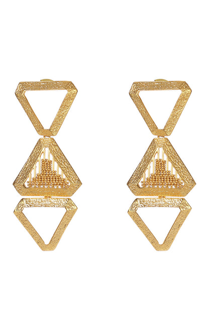 Triangle Carved Earrings 