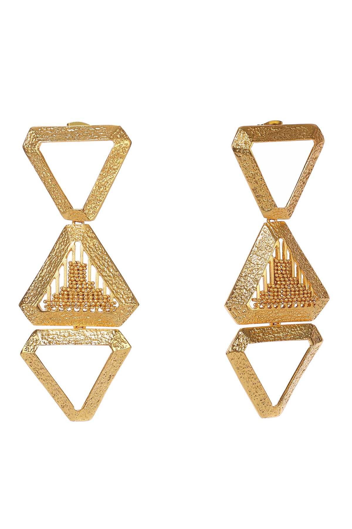 Triangle Carved Earrings 