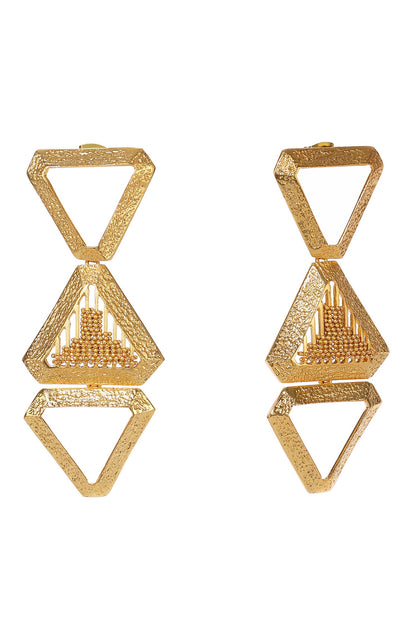 Triangle Carved Earrings 