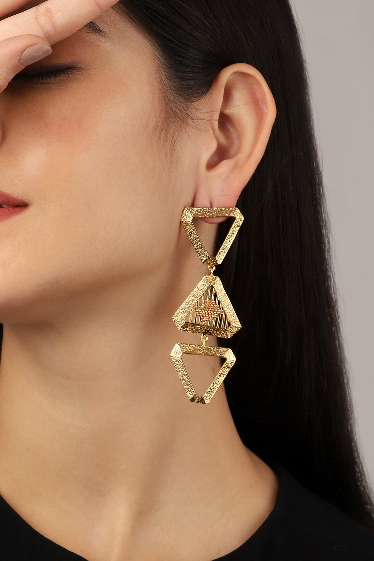 Triangle Carved Earrings 