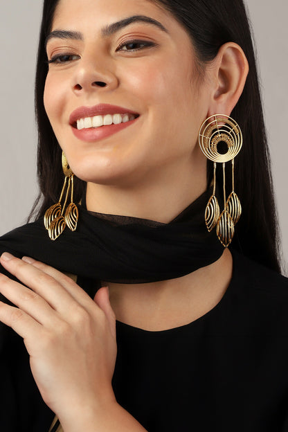 Geometric Carved Cutwork Danglers 
