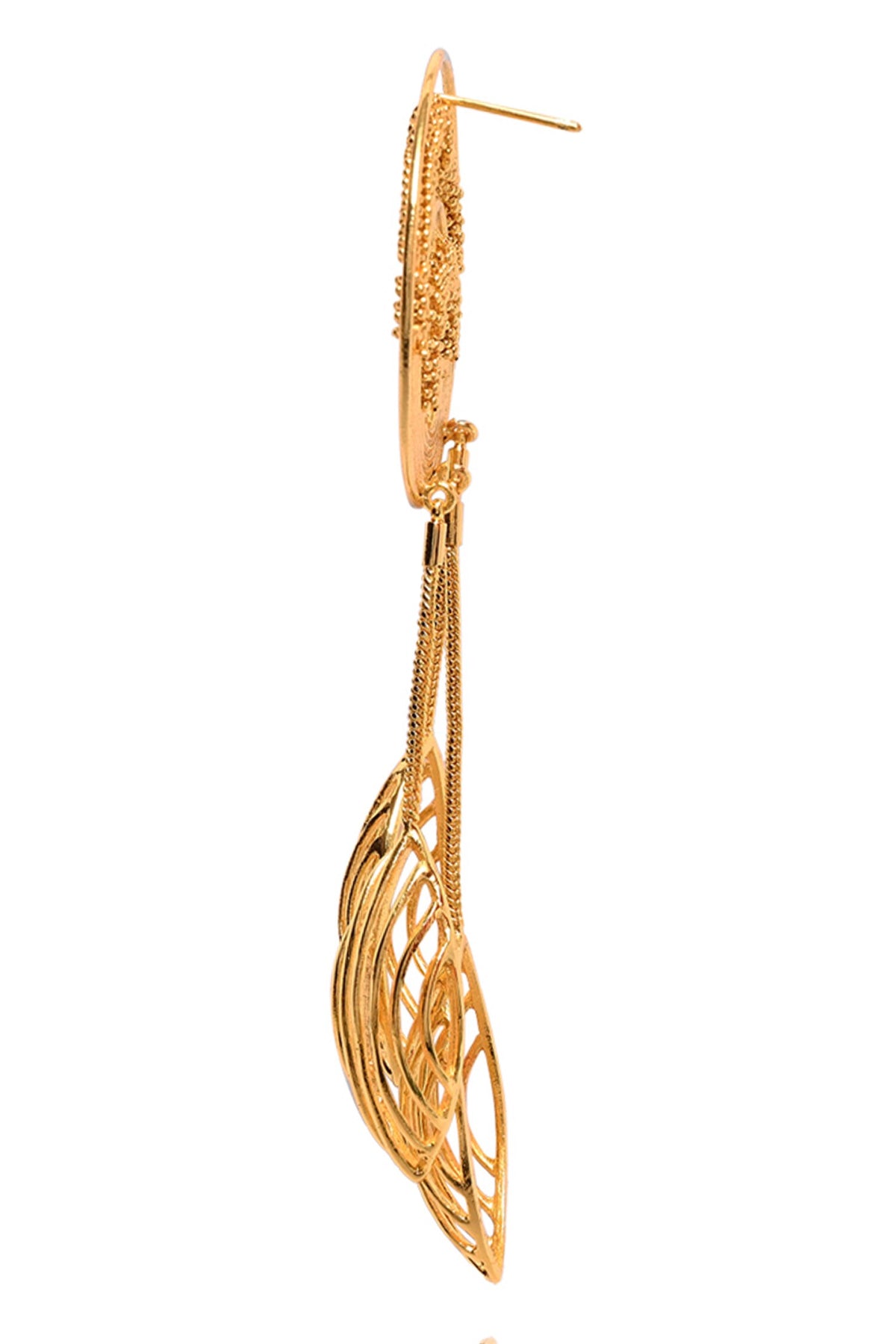 Geometric Carved Cutwork Danglers 