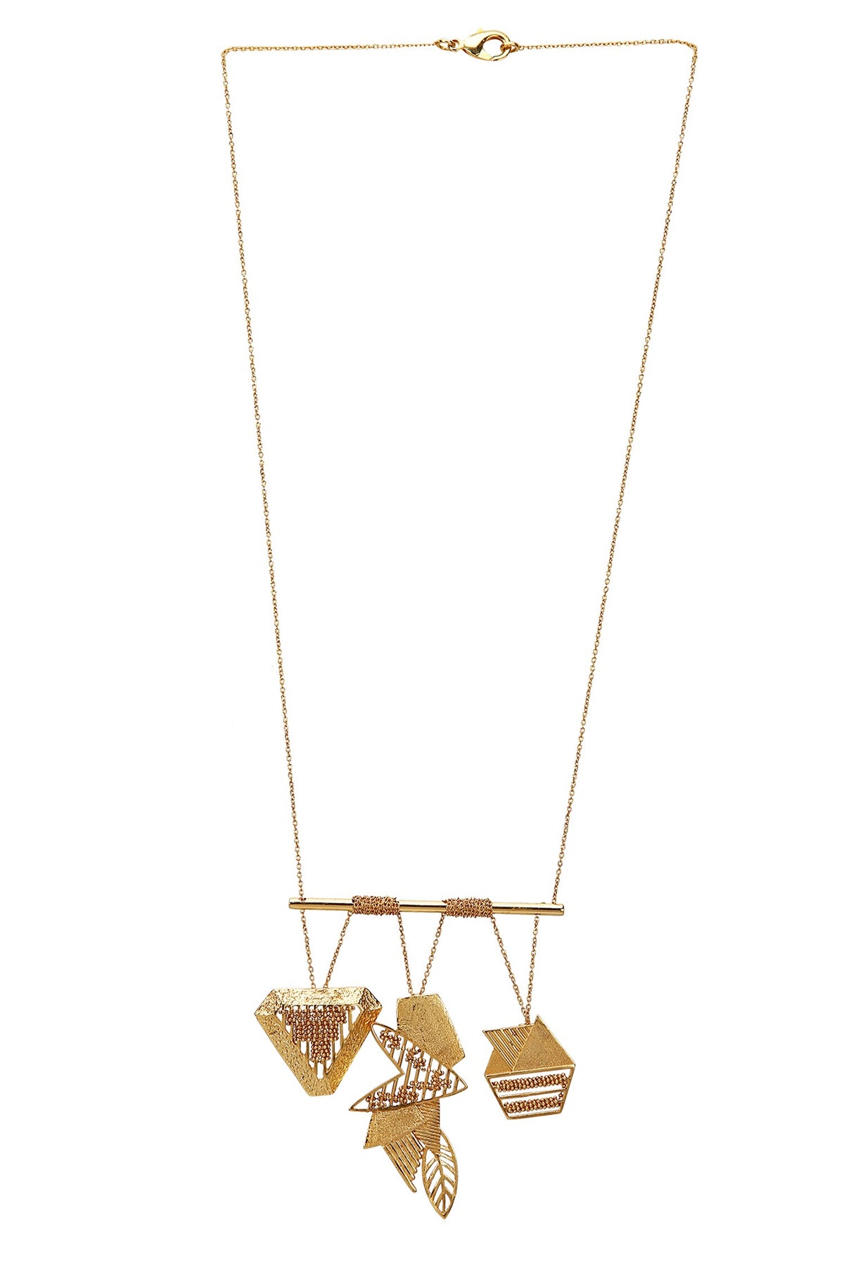 Geometric Helix Pendant Necklace 